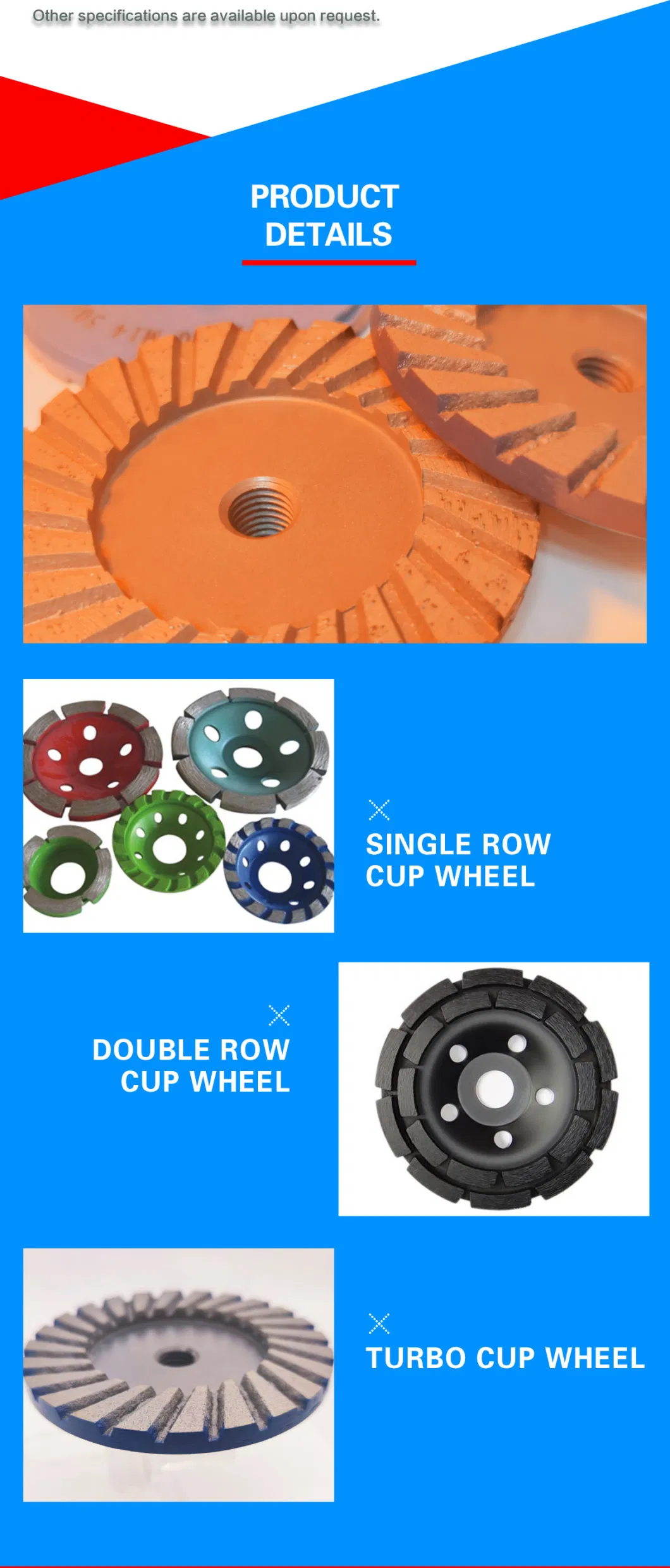 High Efficiency Diamond Cup Grinding Wheel for Concrete for Stone Slab Processing